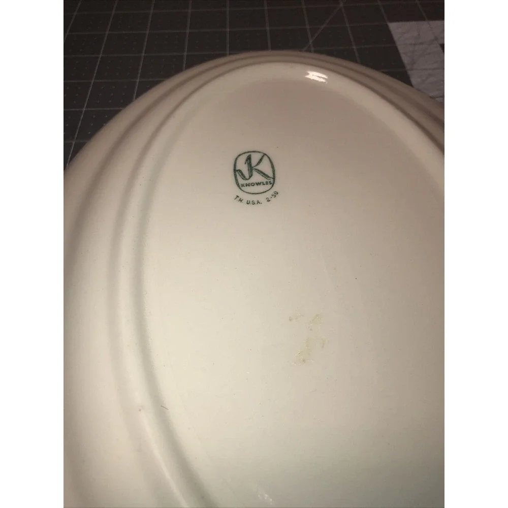 Vintage Earthenware Magnolia by EDWIN‎ KNOWLES Oval Serving Platter 12